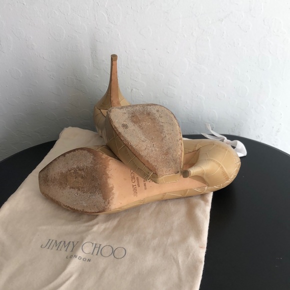 Jimmy Choo Nude Platform Leather Peep toe Heel - Picture 3 of 3